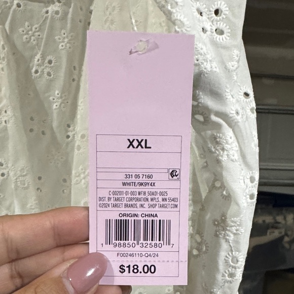 Size XXL Wild Fable White Eyelet High Waist Shorts - Picture 2 of 4